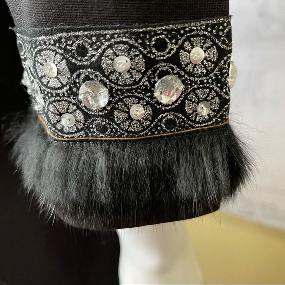 Jane & John Knee Length Black Dress with Embellished Trim - Picture 5 of 7